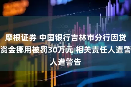 摩根证券 中国银行吉林市分行因贷款资金挪用被罚30万元 相关责任人遭警告